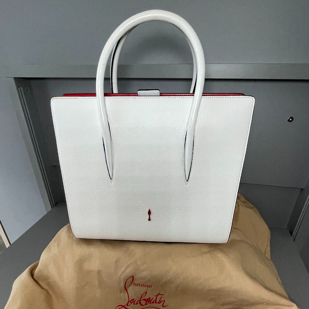 Pristine Christian Louboutin Paloma White Medium Tote